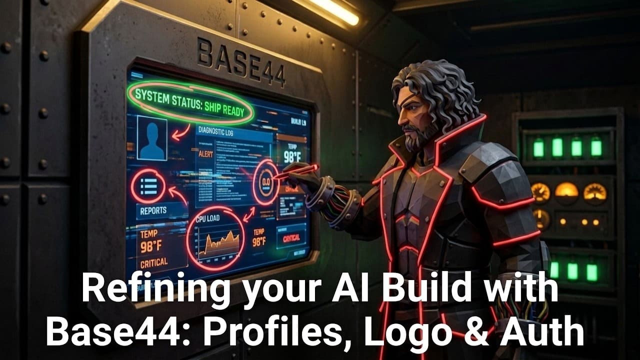 Refining your AI Build with Base44: Profiles, Logo & Auth – Part 2