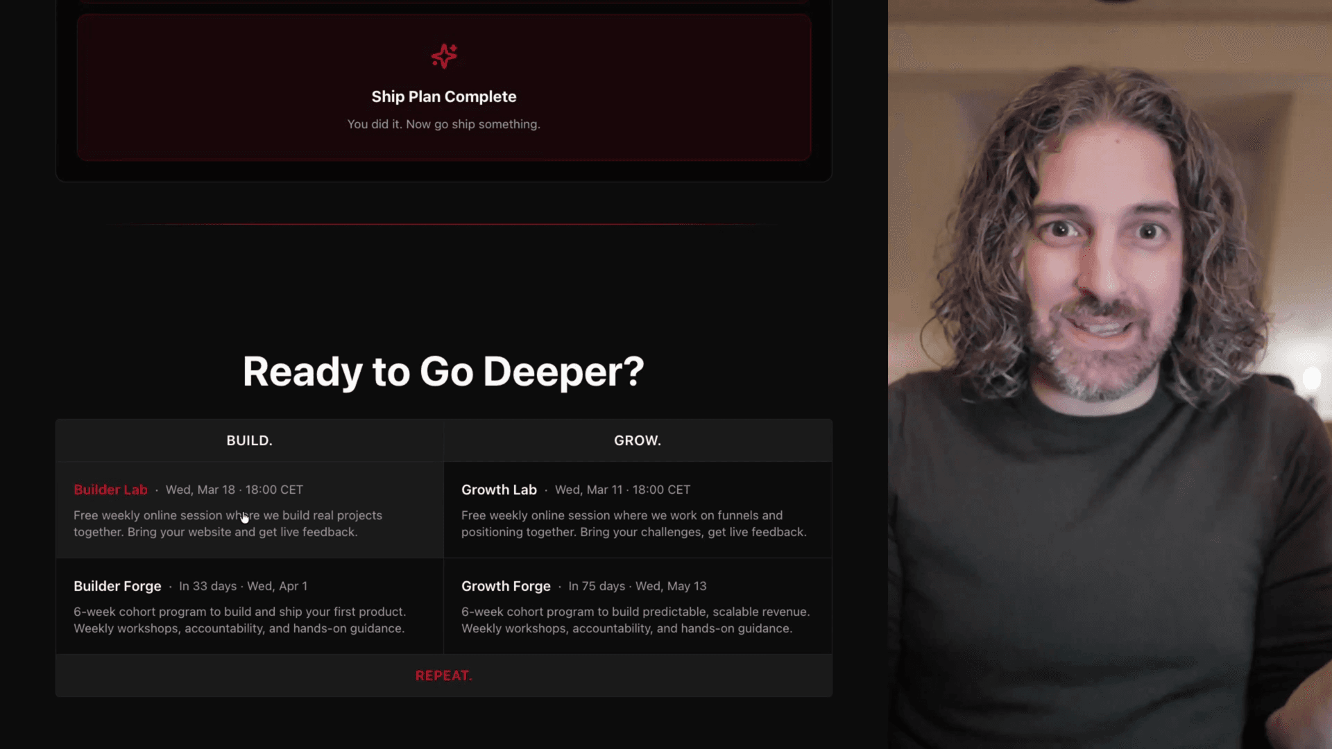 Sharing your first live website — sending the URL, getting feedback, and planning what to build next.