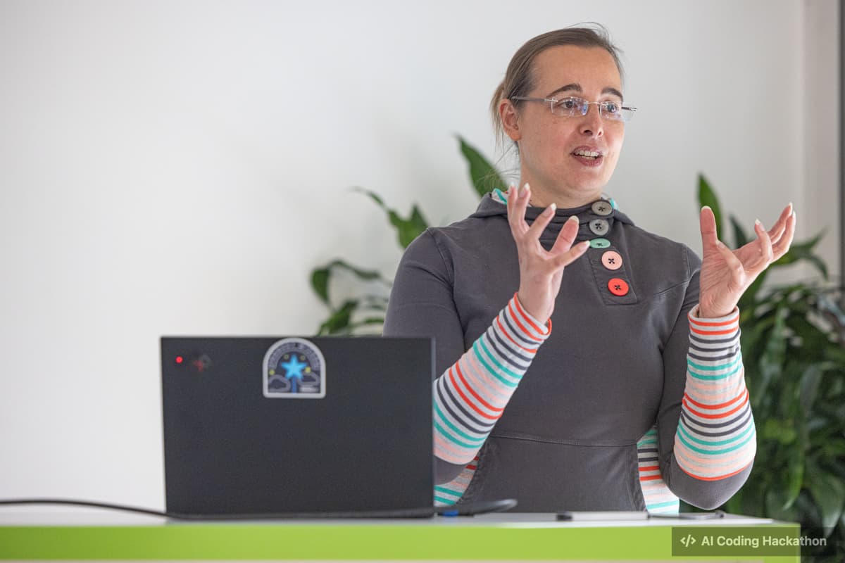 Presenter with animated gesture