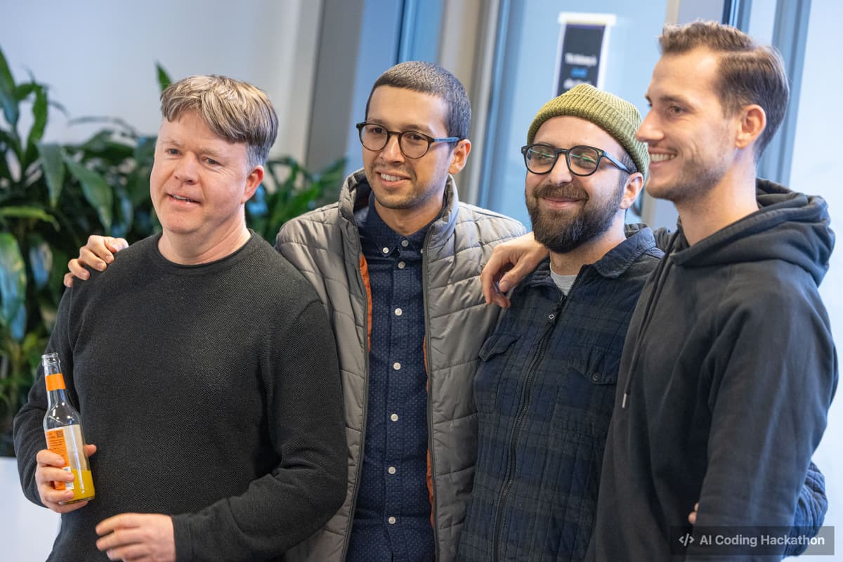 Winning team receiving awards