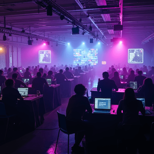 Vibe Coding Cologne - Futuristic cyberpunk coding event