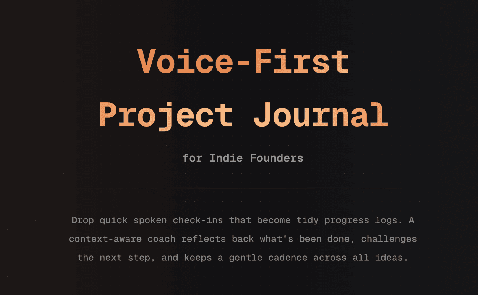 Signal Log - AI Project Journal SaaS preview